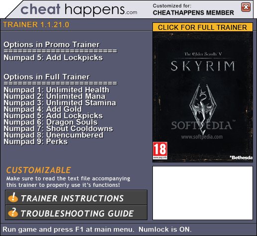 The Elder Scrolls 5: Skyrim 1.3.10.0 Промо-тренер. theelderscrollsvskyrim1