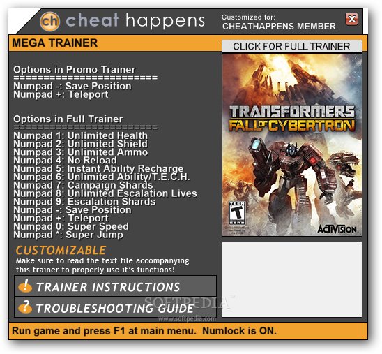 Cheat Game Pc Transformers Fall Of Cybertron
